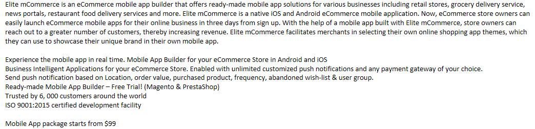 Elite mCommerce